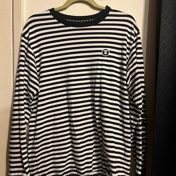 Black and White Striped Men's Shirt - Picture 1 of 7